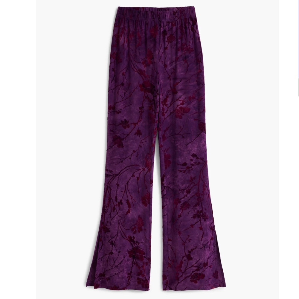 Desigual Flared Textured Fluid Pants Size Large